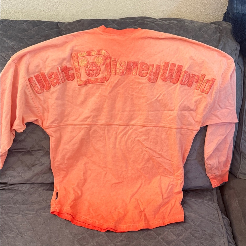 WDW Disney Coral Ombre Orange Glitter Spirit Jersey